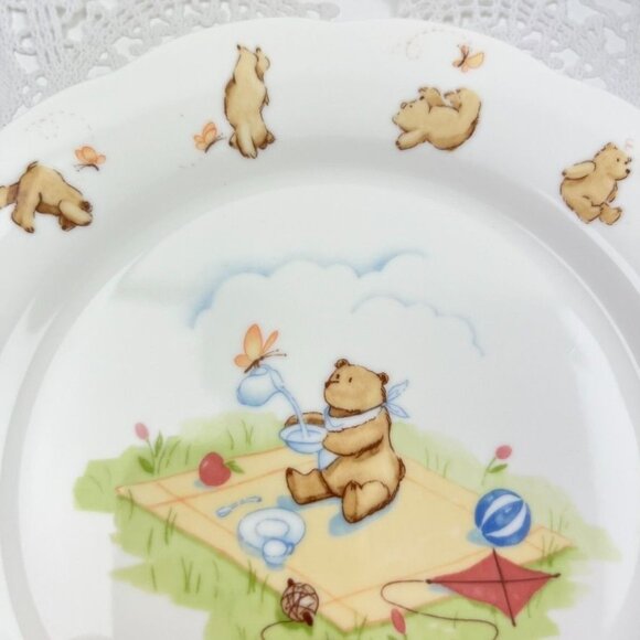 Noritake Busy Bear Childs Plate Bone China Picnic Bears 8" Springtime - Picture 4 of 9